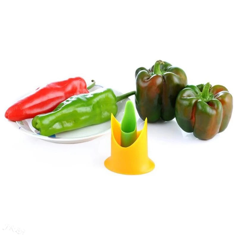 2pcs Pepper Core And Seed Remover, Plastic Pepper Core Remover, Multifunctional Kitchen Pepper Seed Remover, Kitchen Tools Peaceful Pleasures Health and Wellness