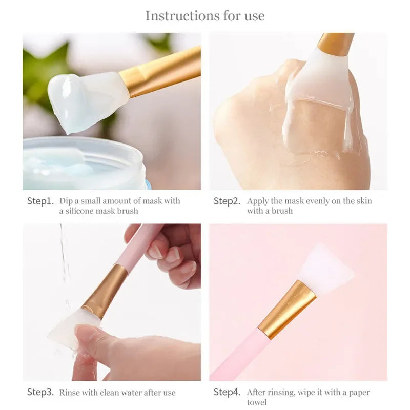 Silicone Facial Mask Brush Set – Soft, All Skin Types 1–5 Pack