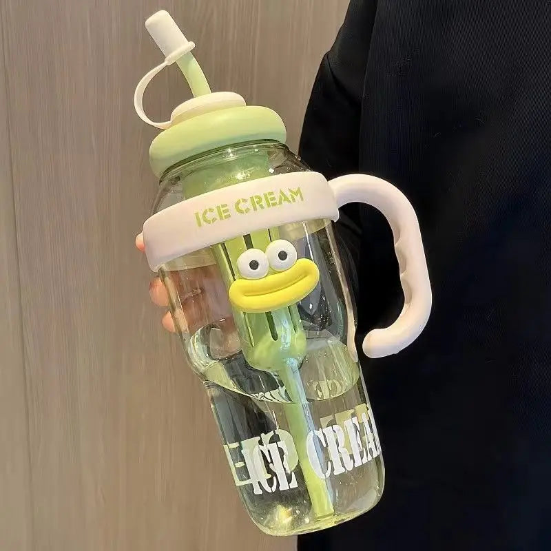 1100ml Water Bottle with Straw, Infuser & Leak-Proof Lid