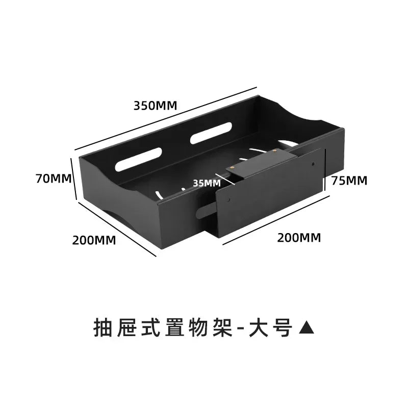 Pull-Out Cabinet Slide Shelf | No-Drill Carbon Steel Organizer