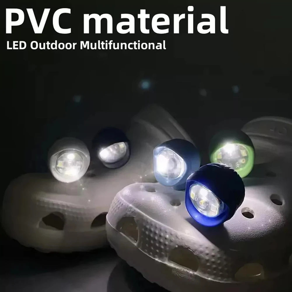 2pcs Hollowed-Out Shoes Lights Glowing Slipper Decoration Charm Headlights For Crocs Cloggs Shoe Headlight Waterprof Hiking Peaceful Pleasures Health and Wellness