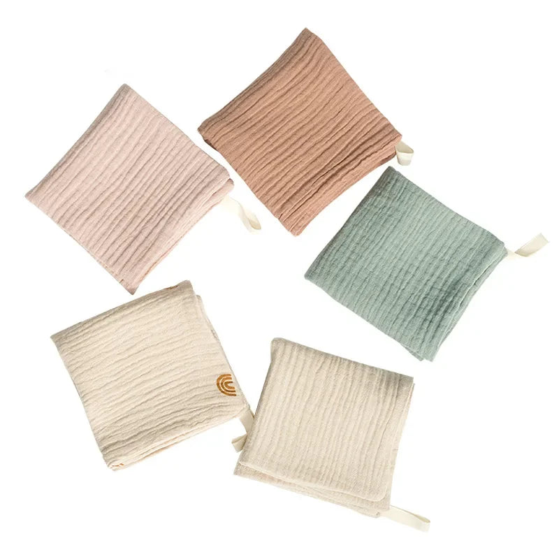 Soft Muslin Baby Washcloths 5-Pack | Cotton Newborn Towels
