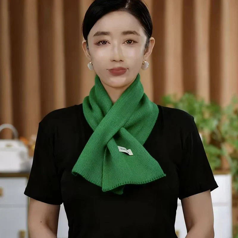 Women's Winter Knit Crossover Scarf – Warm Neck Collar