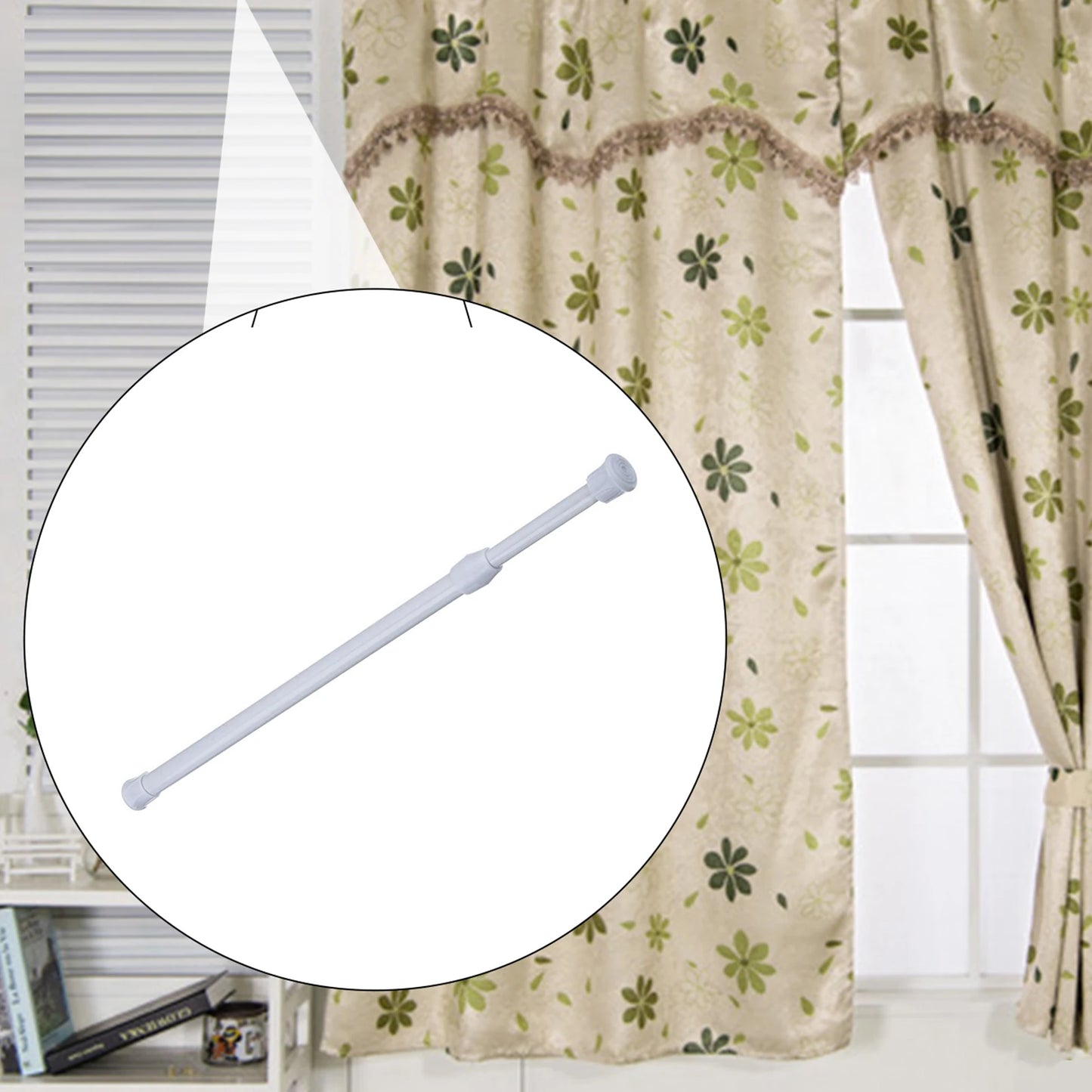 Spring Tension Curtain Rods Durable Adjustable Length Hanging Curtain Rods for Windows Doors Cabinet Door Frames Peaceful Pleasures Health and Wellness