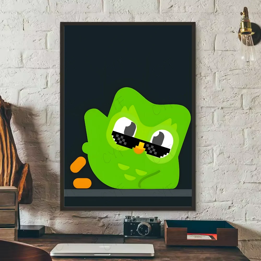 Duolingo Owl Duo 2 Poster HD art sticky wall waterproof home living room bedroom bar aesthetic decoration Peaceful Pleasures Health and Wellness z11 40X50cmNoframe