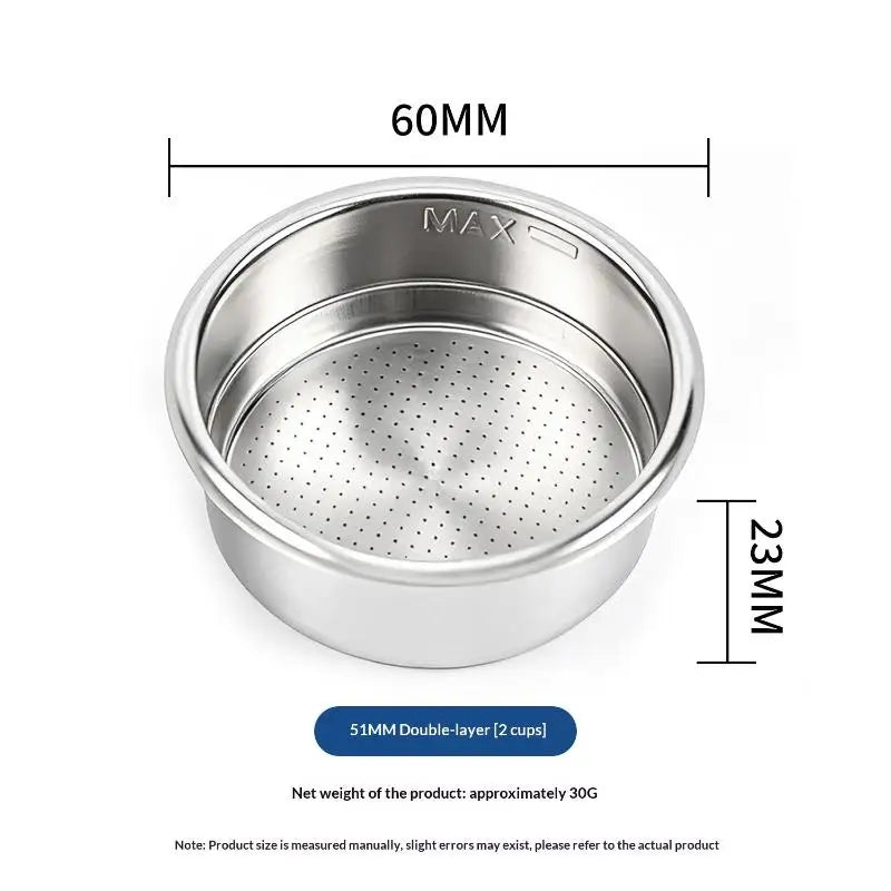 51/54mm Espresso Filter Basket | 304 Stainless Steel Portafilter