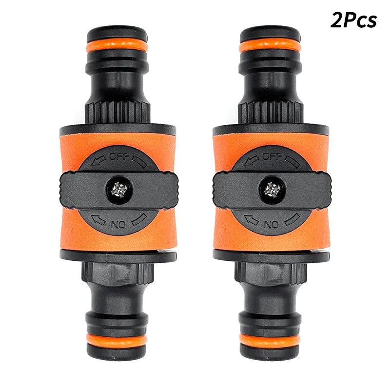 2PC Garden Hose Pipe Tap Shut Off Valve Fitting Connector Pipe Coupler Stop Water Connection Repair Joint Irrigation System Adap Peaceful Pleasures Health and Wellness 2Pcs
