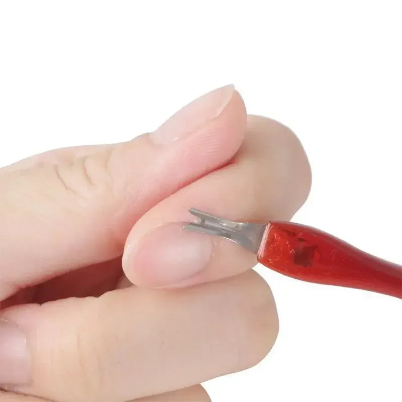 Cuticle Pusher Stainless Pusher Nail Art Fork Manicure Tool for Trim Dead Skin Fork Nipper Pusher Trimmer Cuticle Remover Peaceful Pleasures Health and Wellness