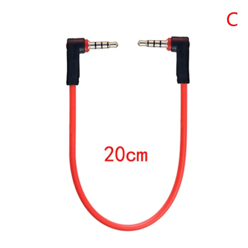 Right Angle 3.5mm Male to Male AUX Stereo Cable – 20cm/30cm
