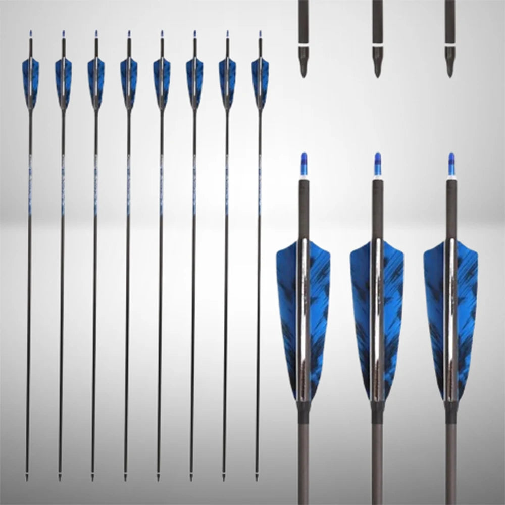 6 12 Carbon Arrow Practice Hunting Arrows Removable Tips Compound