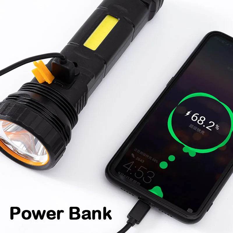 Mikenoon Solar Tactical Flashlight – 500m Range & Power Bank