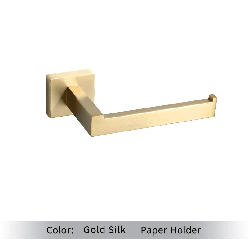 Brushed Gold Bathroom Accessories Set | 304 Stainless Steel