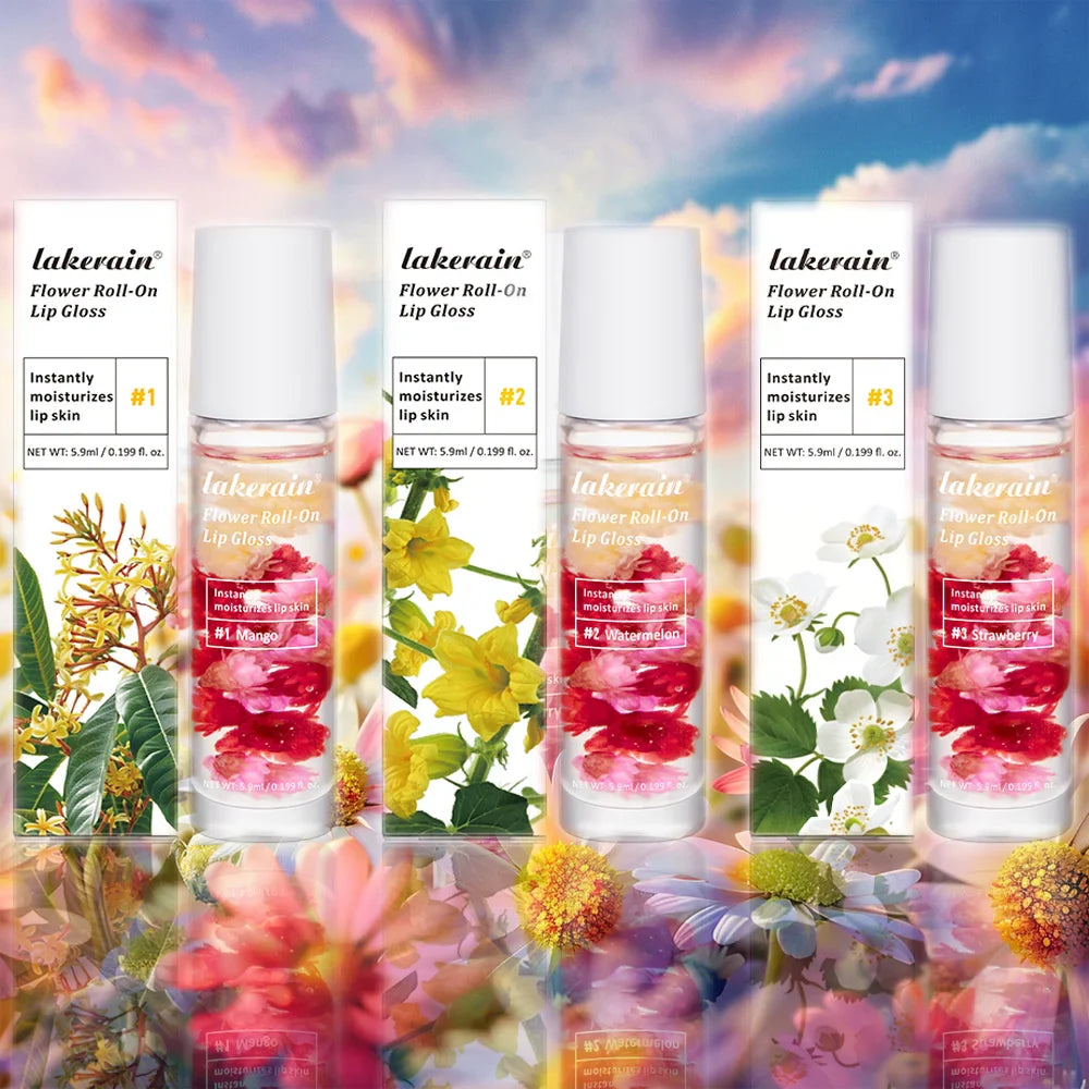 Blossom Roll-On Lip Oil Gloss | Real Flowers, Fruity Scents