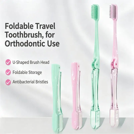 Folding Travel Toothbrush – Portable Mini, Soft Bristles Travel Toothbrush Peaceful Pleasures Health and Wellness