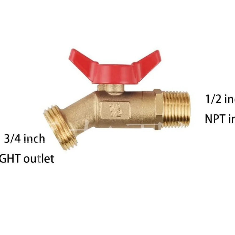 Brass Quarter Turn Ball Valve Rain Barrel Spigot & Bulkhead Fitting