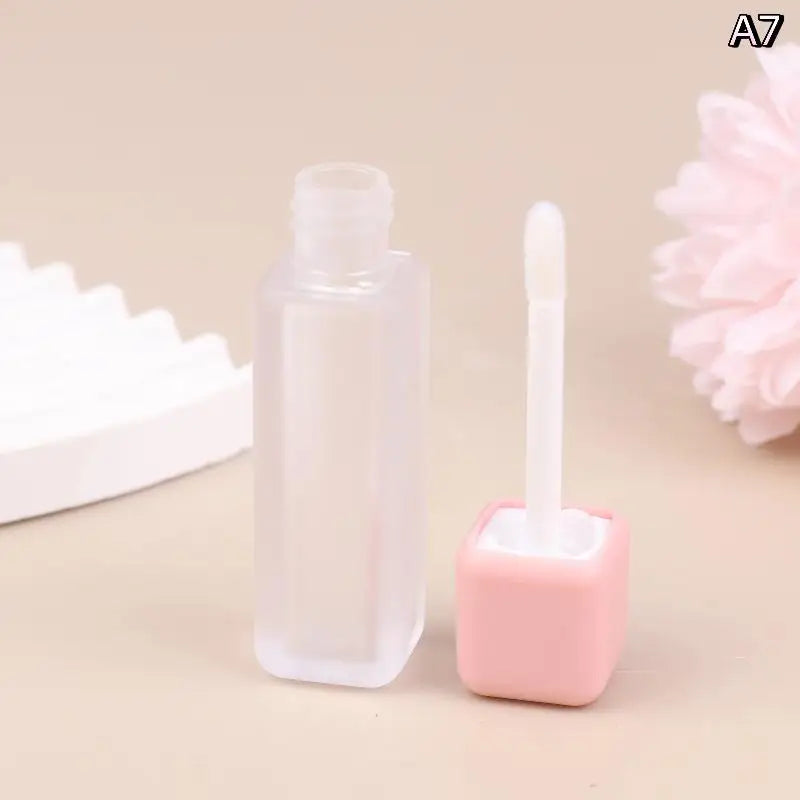 5ml Square Refillable Lip Gloss Tube with Brush Wand | DIY