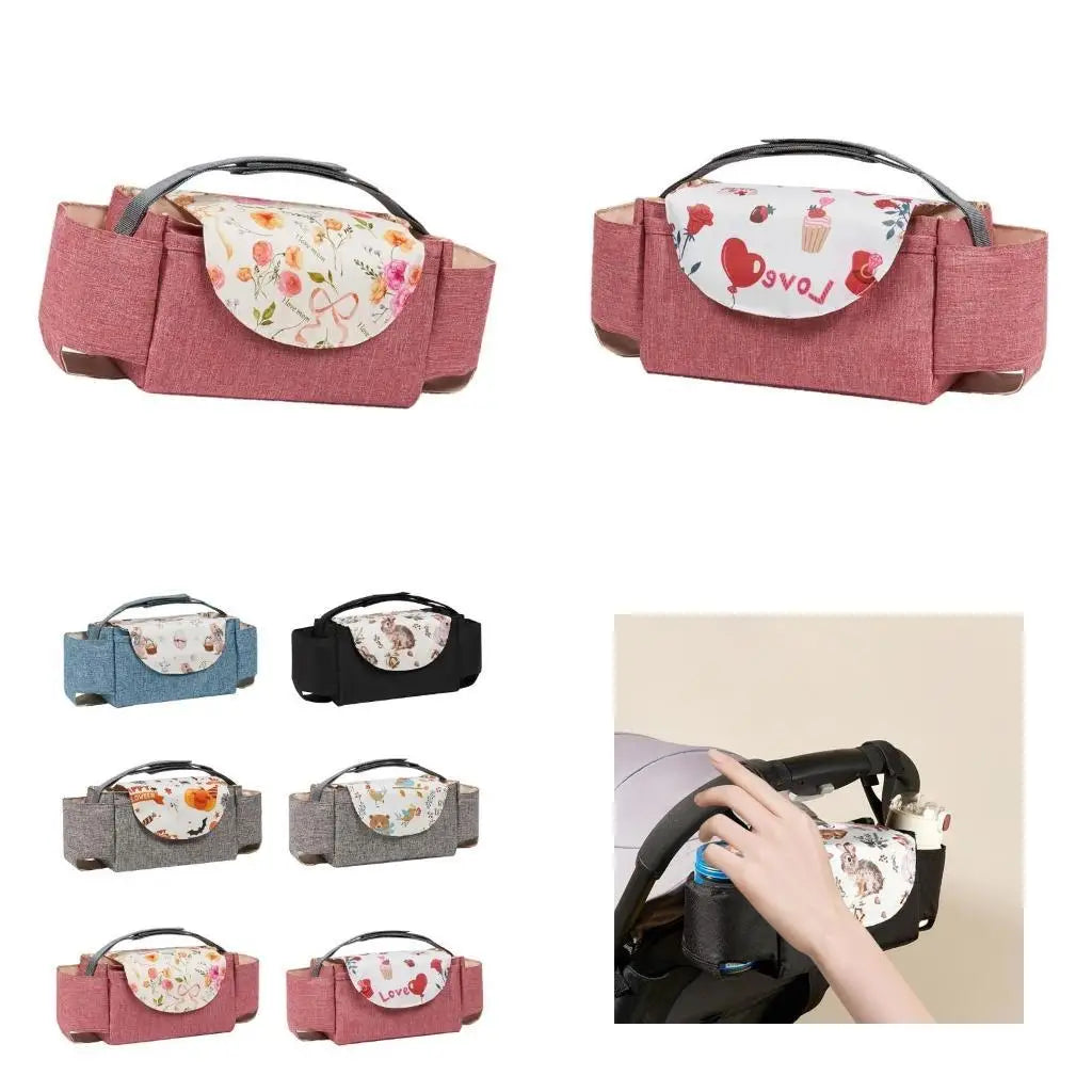 Holiday Baby Stroller Organizer Bag | Diaper & Bottle Storage