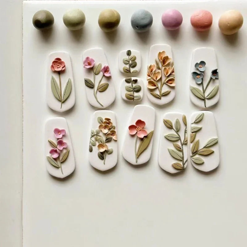 3-Piece Mini Flower & Leaf Clay Cutters for DIY Jewelry Making Clay Cutter Set Peaceful Pleasures Health and Wellness