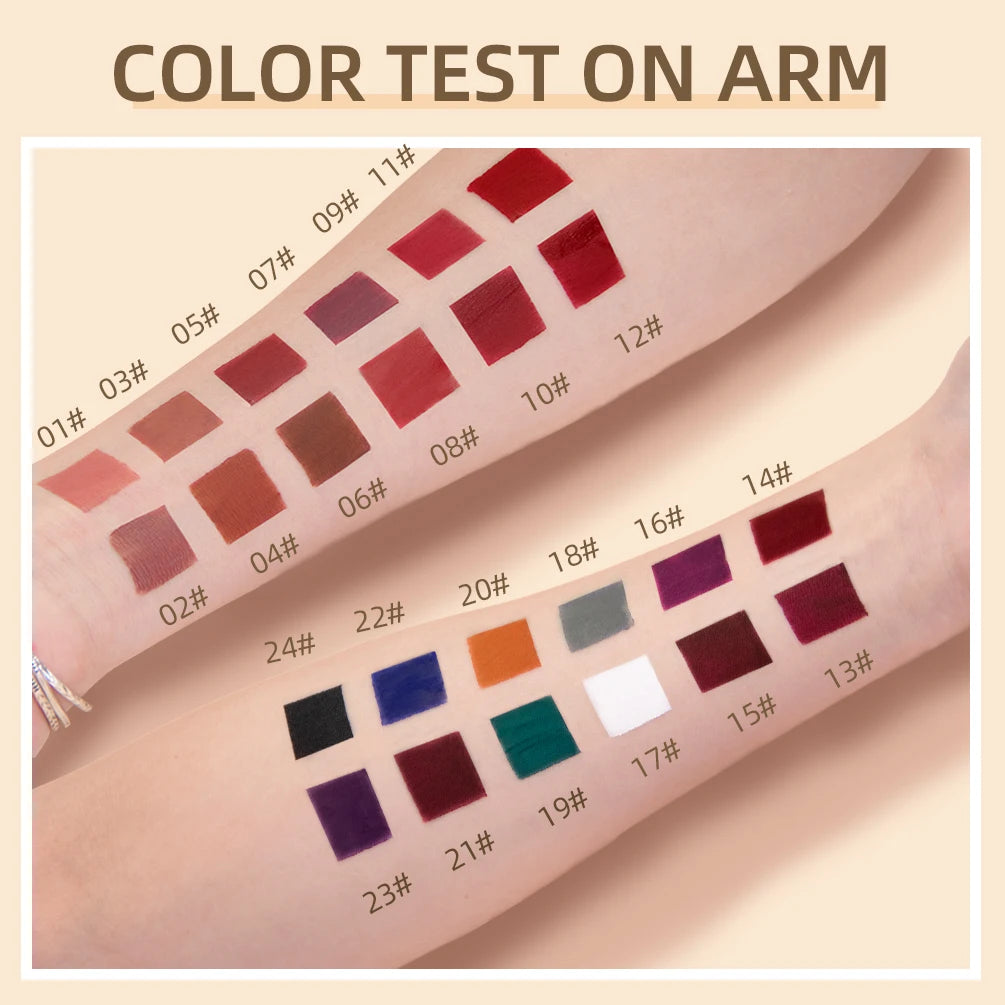 QIBEST 12pcs Matte Liquid Lipstick Set Waterproof Long Lasting Velvet Nude Red Lip Gloss Tint Makeup Cosmetic Lipsticks Lipgloss Peaceful Pleasures Health and Wellness
