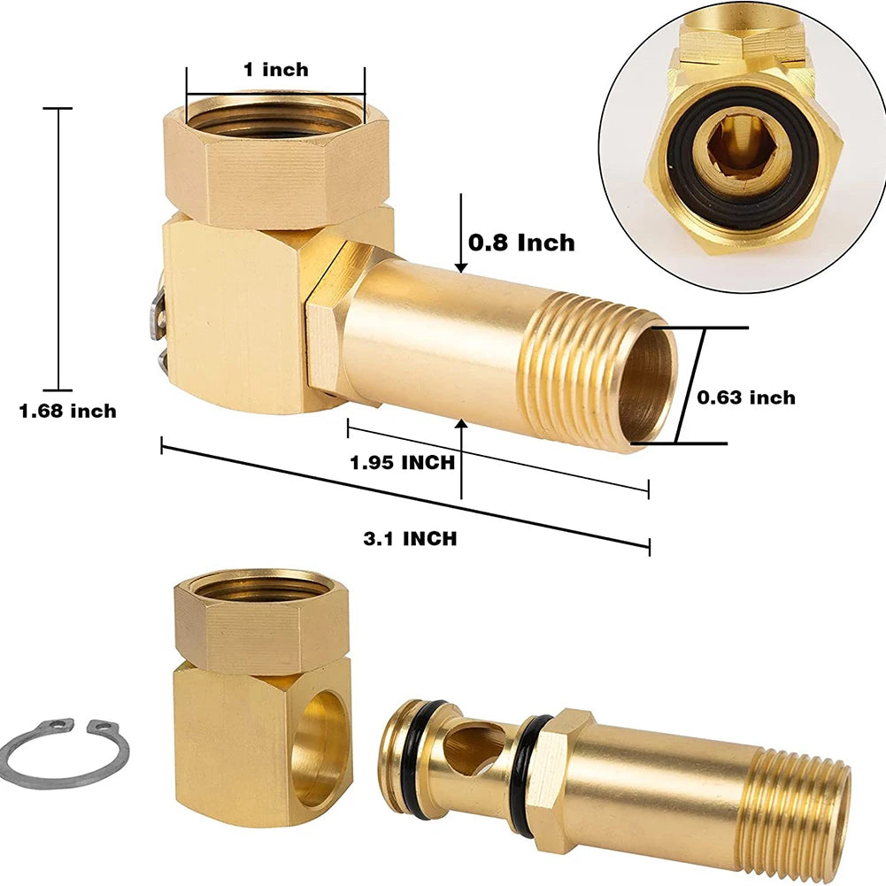 Professional Brass Garden Hose Adapter Heavy Duty Swivel Replacement Fitting Water Pipe Connector for Lawn Sprinkler System Peaceful Pleasures Health and Wellness
