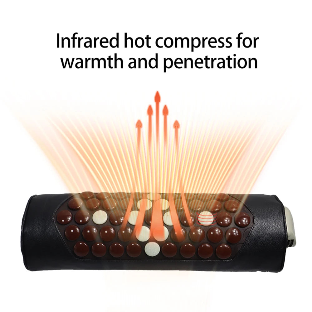 Jade Tourmaline Hot Stone Neck Massage Pillow | Heat Therapy