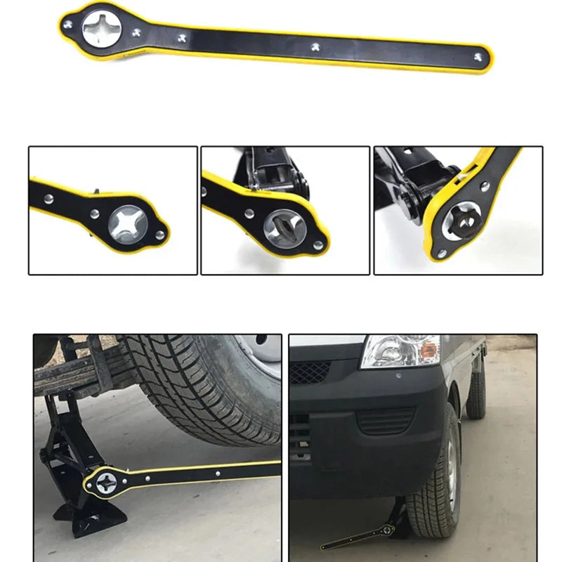 Labor-Saving Scissor Jack Ratchet Wrench – Tire Lug Wrench Tool Peaceful Pleasures Health and Wellness