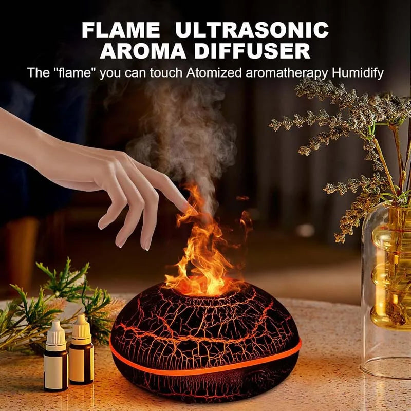 Colorful Volcano Design Electric Plastic Ultrasonic Humidifier 200ml Fragrance Diffuser Essential Oils 1 Year Warranty Household Peaceful Pleasures Health and Wellness