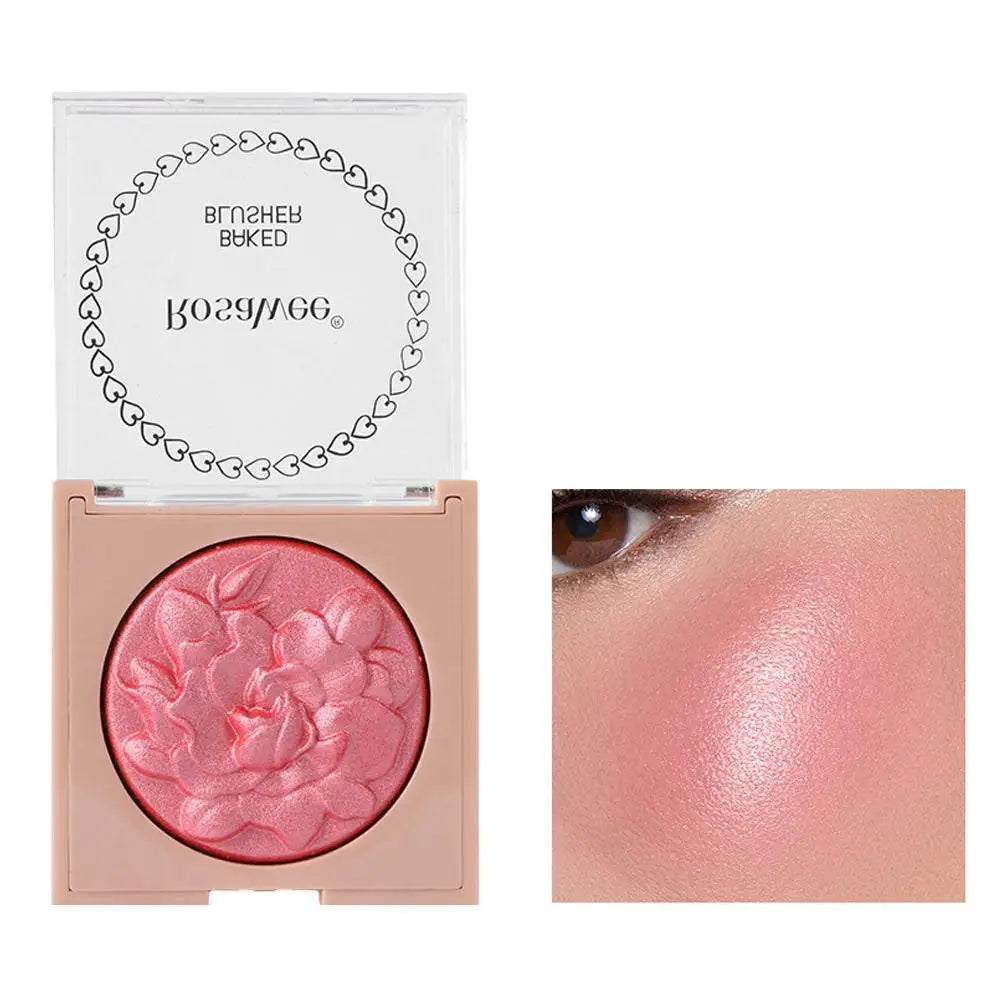 Embossed Shimmer Blush Palette – Pearlescent Baked Powder Highlighter