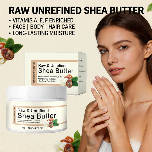 Shea Butter Moisturizing Cream Multi Use Balm for Dry Skin and Hair Restore Shine Increase Skin Elasticity Body Face & Hair Care Peaceful Pleasures Health and Wellness