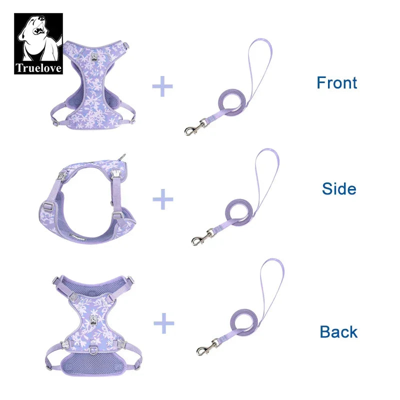 Truelove Lightweight Mesh Dog Harness & Leash Set TLH2918 Dog Harnesses Peaceful Pleasures Health and Wellness