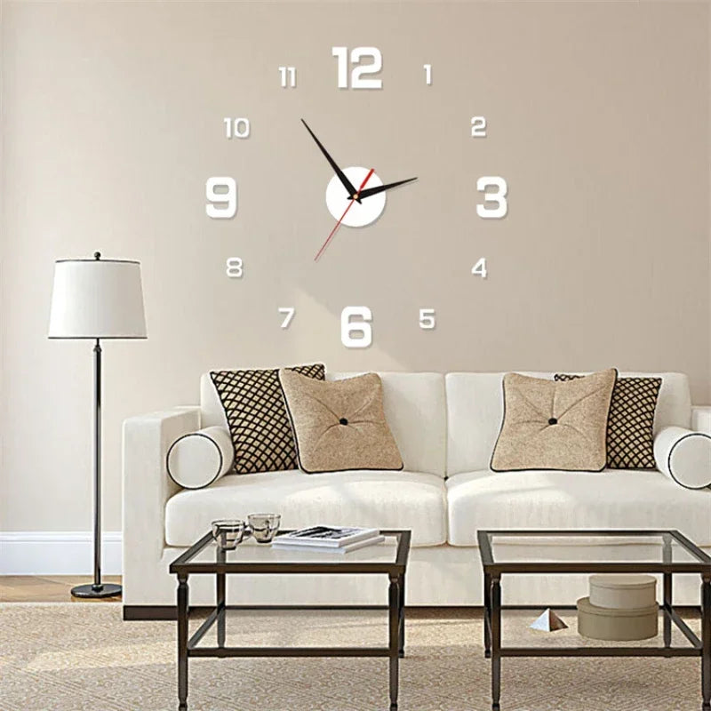 3D Luminous Wall Clock Frameless Acrylic DIY Digital Clock Wall Stickers Mute Clock for Living Room Bedroom Office Wall Decor Peaceful Pleasures Health and Wellness