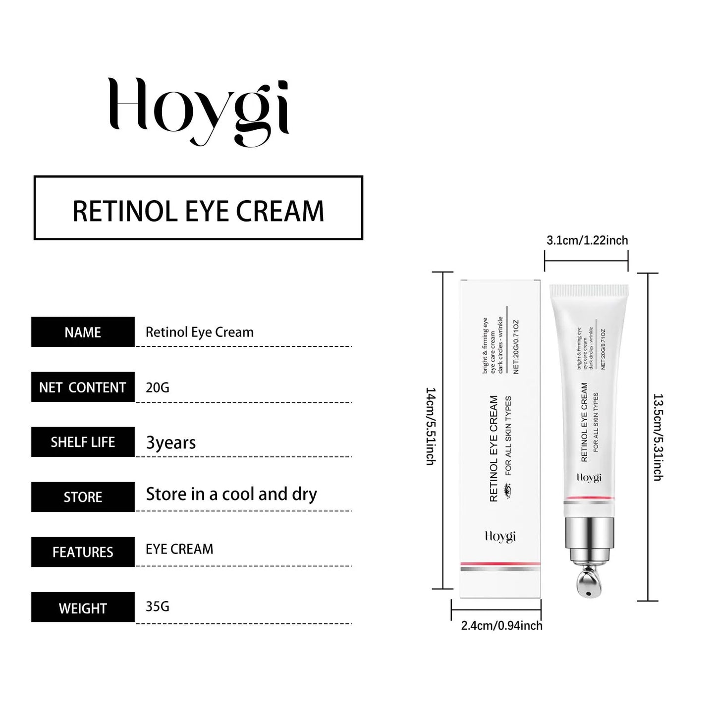 Retinol & Bee Venom Eye Cream – Dark Circles, Wrinkles & Firming