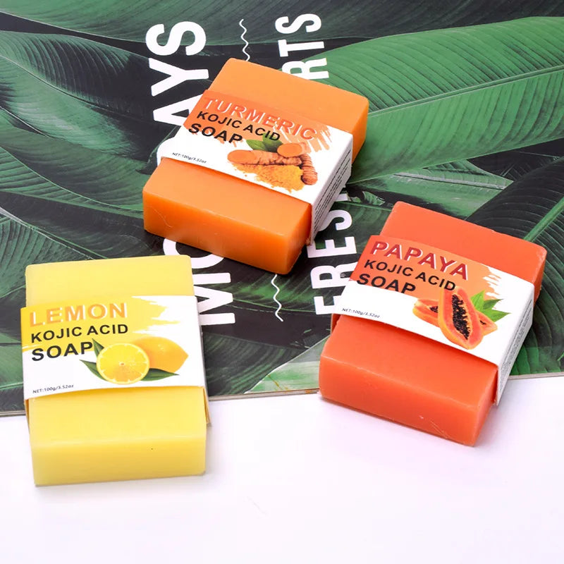 Ginger Papaya Lemon Natural Soap Set – 3 Bars, All Skin Types