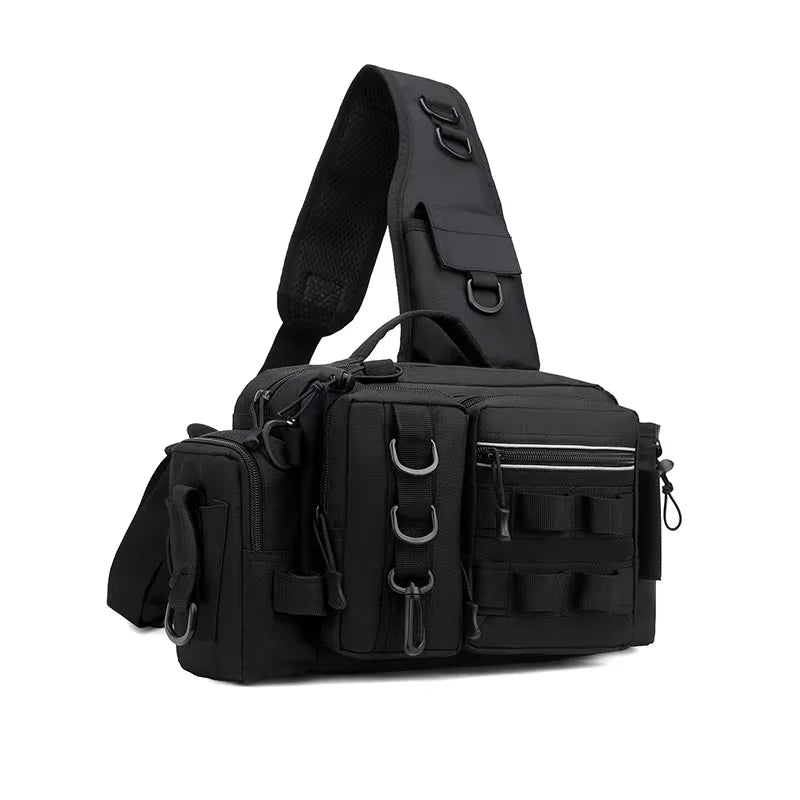 Fishing Tackle Backpack with Bait Box Storage Men Outdoor Rod Support Bag Waterproof Gear Bag for Fishing Camping Hiking Peaceful Pleasures Health and Wellness B1
