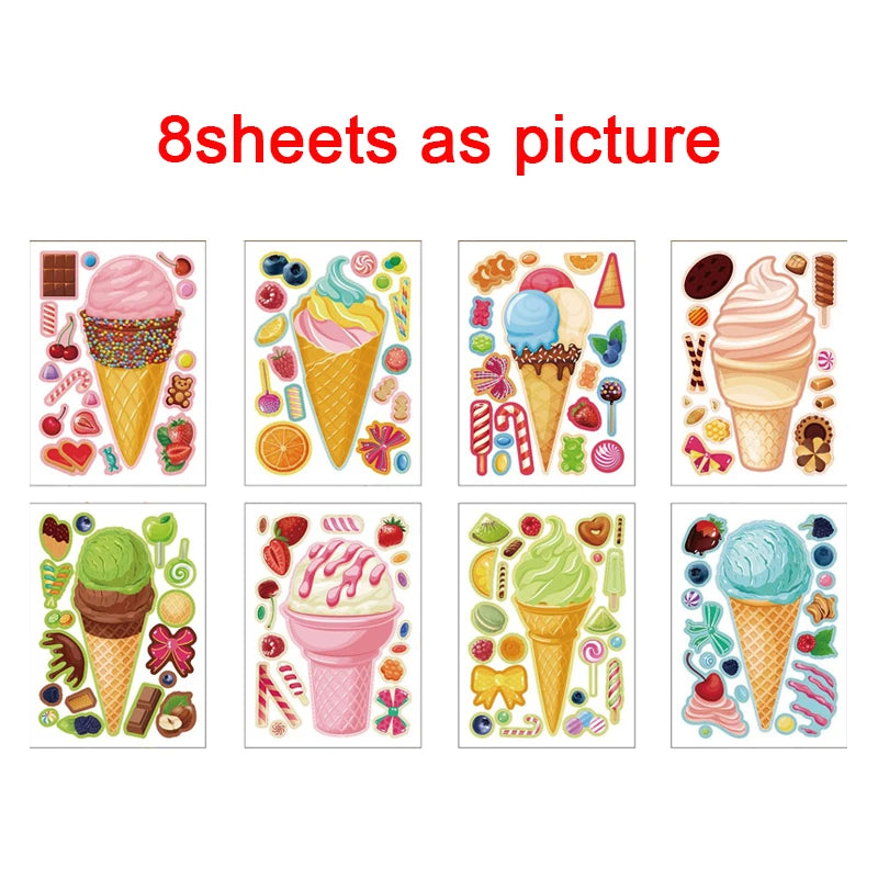 Cartoon Sweet Dessert Stickers Children DIY Toys Assembly Delicious
