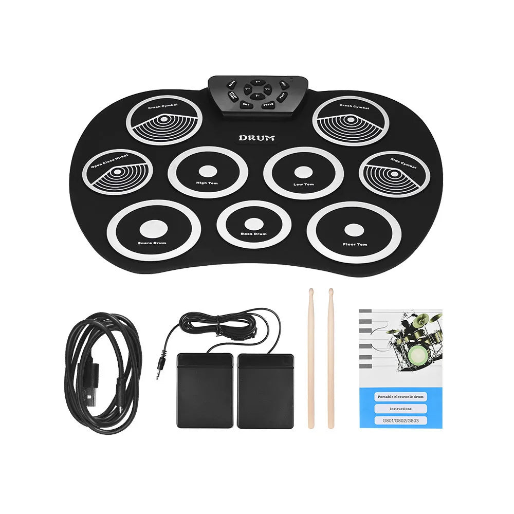 Portable Electronic Drum USB Roll Silicon Digital 7 Suitable