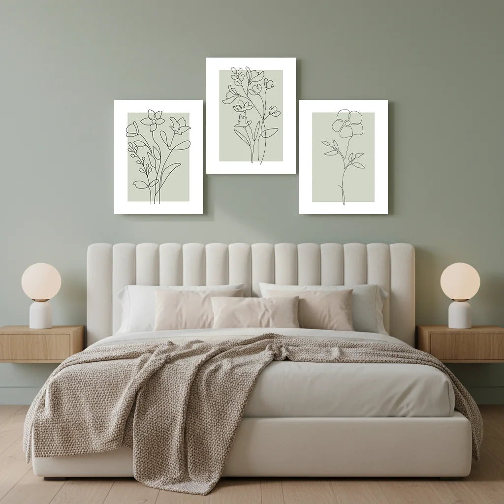 Nordic Floral Canvas Wall Art – Black & White Minimalist Print Canvas Wall Art Print Peaceful Pleasures Health and Wellness