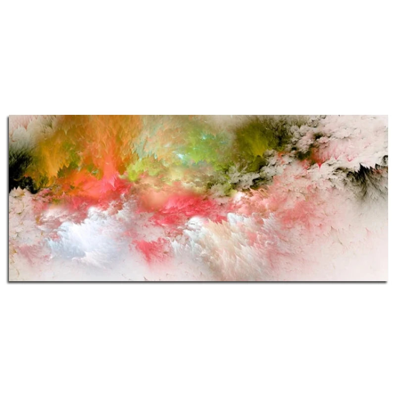 Grey Yellow Cloud Abstract Art Oil Painting Posters And Prints on Canvas Modern Art Independe Wall Picture For Living Room Decor Peaceful Pleasures Health and Wellness QP10215-D 40x80cm No Frame