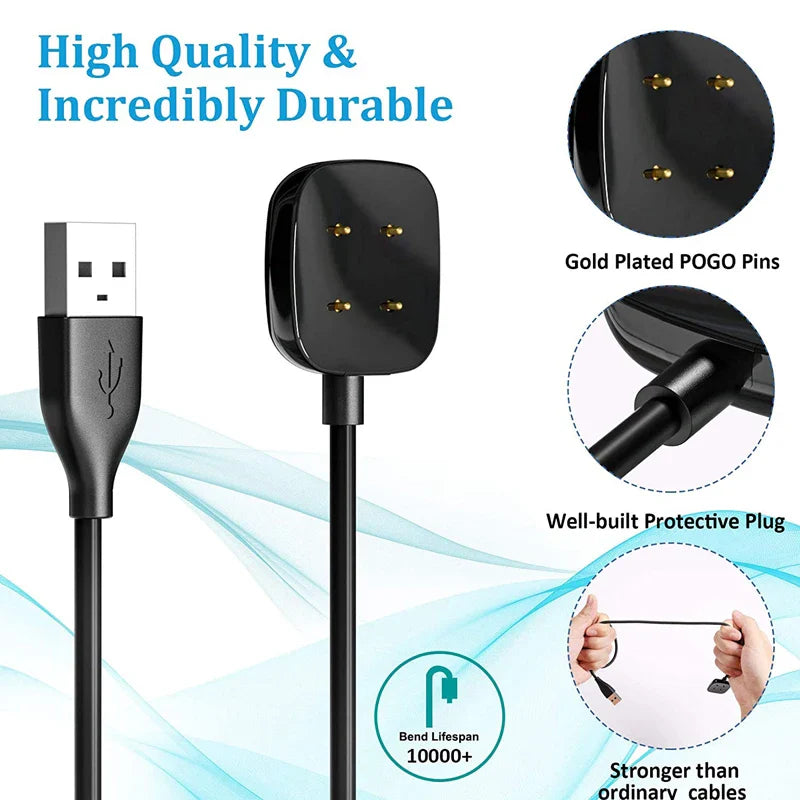 Fitbit Versa 4/3 & Sense 2/1 Magnetic USB Charging Cable Dock Smartwatch Charger Oasis Select