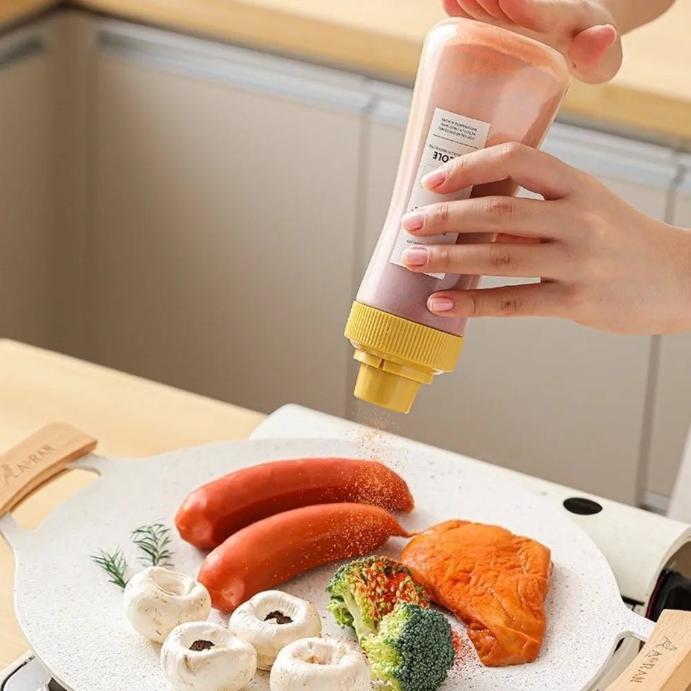 New 250/350ML Seasoning Bottle with Scale Moisture-proof BBQ Powder Bottle Clear Pepper Spice Jar Kitchen Tools Peaceful Pleasures Health and Wellness