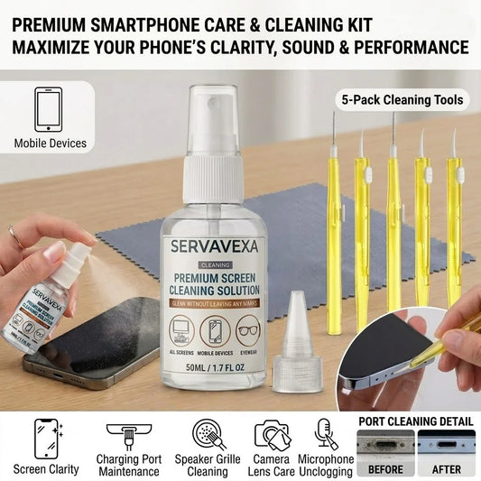 7-in-1 Screen Cleaner Kit – Spray, Brushes & Microfiber Cloth Screen Cleaning Kit Oasis Select