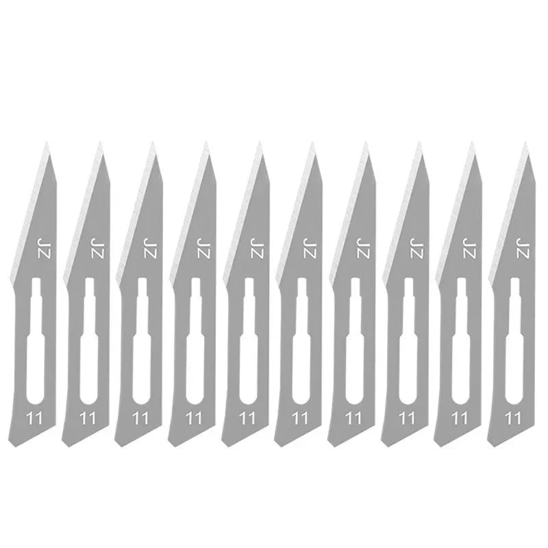 11# 23# Carbon Steel Carving Metal Scalpel Blades Handle Scalpel DIY Cutting Repair Animal Surgical Knife Tool Kits Box Non Slip Peaceful Pleasures Health and Wellness