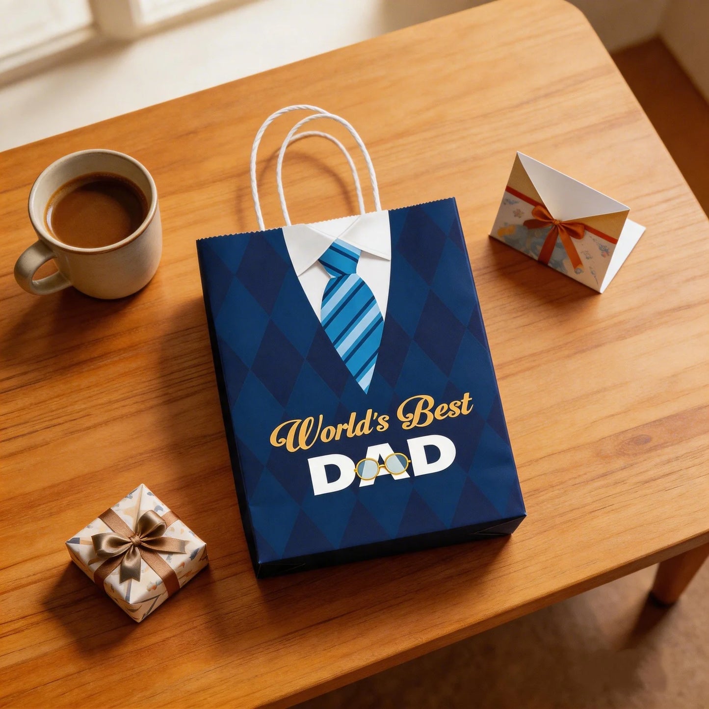 1pc Worlds Best Dad Paper Gift Bag For Fathers Day Gift Wrap Present Bags Party Favor Supplies Bulk For Husband Grandfather Peaceful Pleasures Health and Wellness