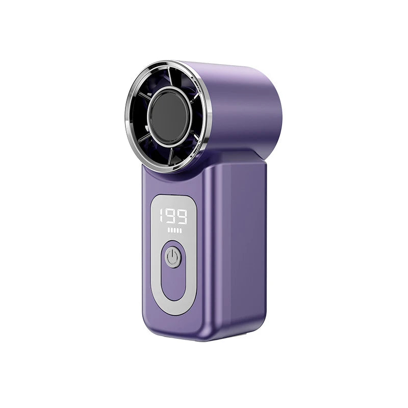 Handheld Turbo Fan High Speed 20000rpm USB Rechargeable Long Endurance Powerful Portable Outdoor Summer Fan For Travel Peaceful Pleasures Health and Wellness Purple