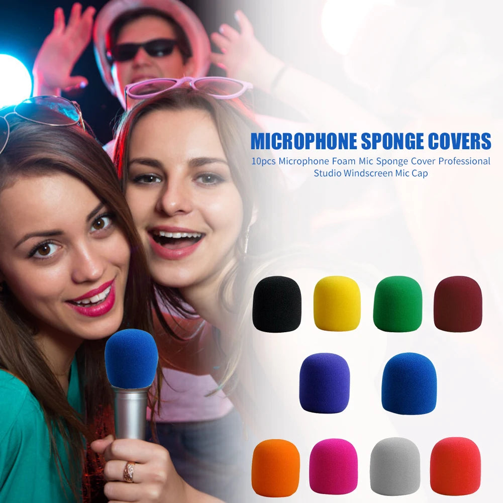 10pcs Microphone Foam Mic Sponge Cover Studio Windscreen Protective Grill Shield Peaceful Pleasures Health and Wellness
