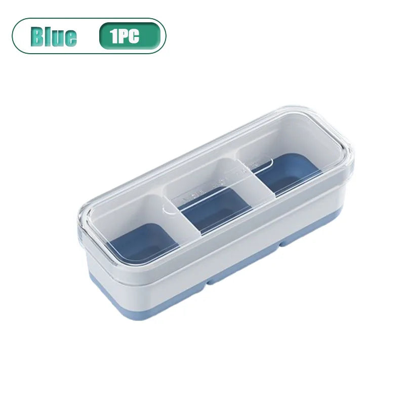 3-Compartment Silicone Ice Cube Tray with Lid – BPA Free