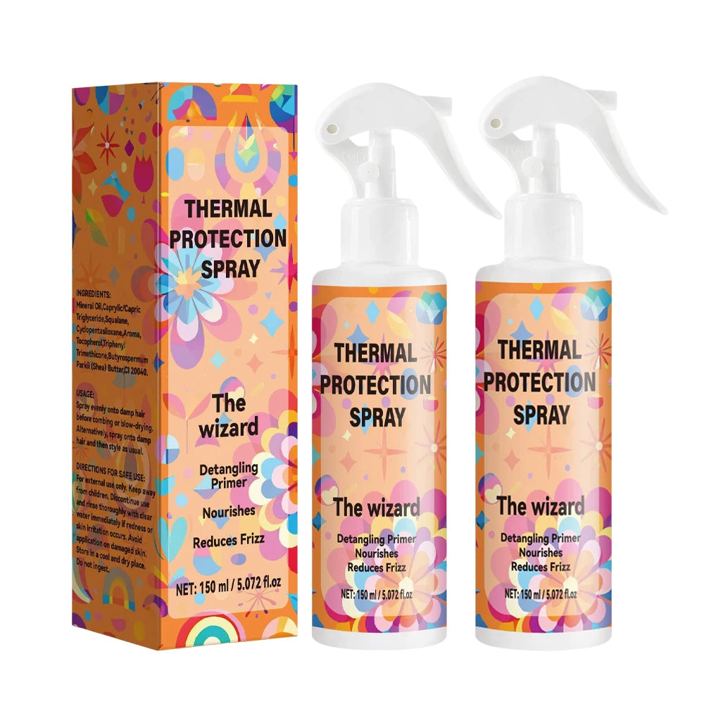 Thermal Protection Spray for Hair Heat Protector Serum Protect Hair From UV Damaged Moisturizing Hair-care Conditioner for Women Peaceful Pleasures Health and Wellness 2PCS