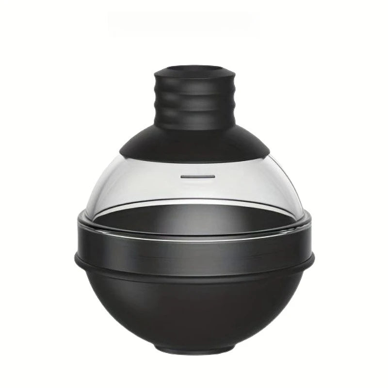 1/4Pack Silicone Ice Ball Maker 2.4Inch Whiskey Large Sphere Ice Mold with 2in1 Funnel Lid Cocktails Ice Cube Tool Kitchen Acces Peaceful Pleasures Health and Wellness black