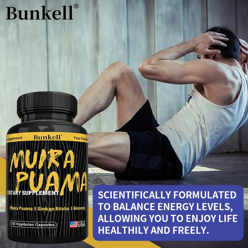 Muira Puama Extract 250mg Capsules with Ginkgo, Ginseng & Ashwagandha - Men’s Health, Energy Balance, Stamina Support, Non-GMO Peaceful Pleasures Health and Wellness