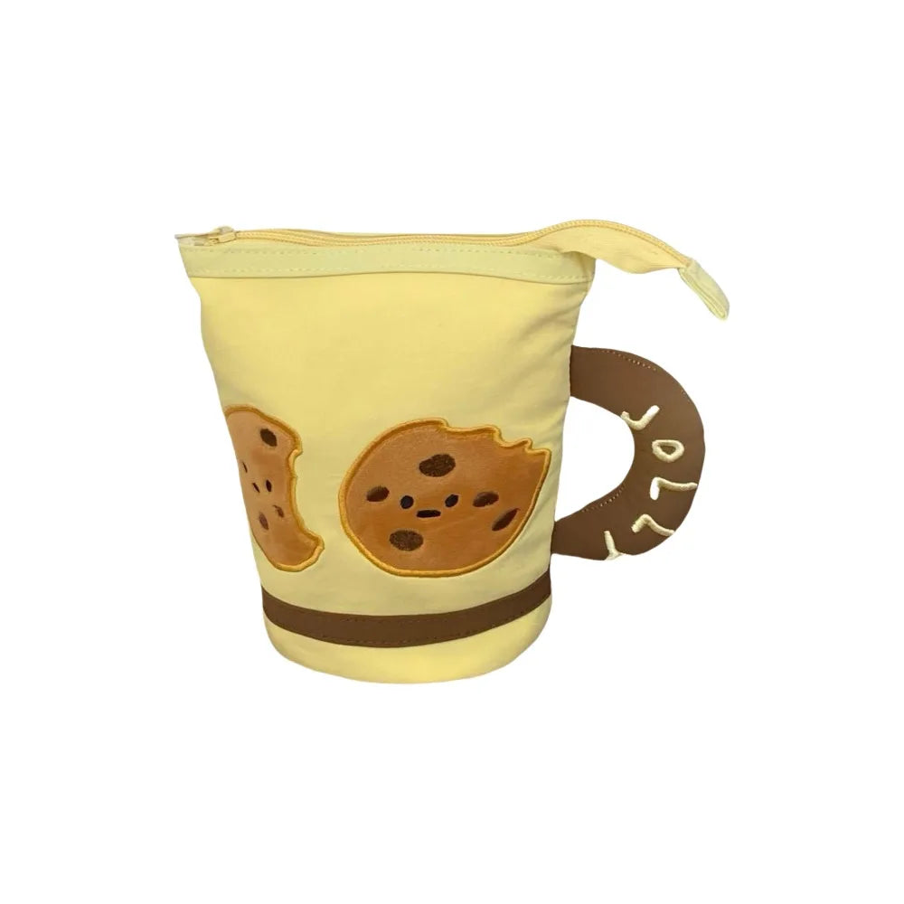 Desktop Storage Cartoon Stationery Bag Cookies Fruits Water Cup Shape Korean Style Pencil Case Y2K Ins Style Large Capacity Peaceful Pleasures Health and Wellness Cookies